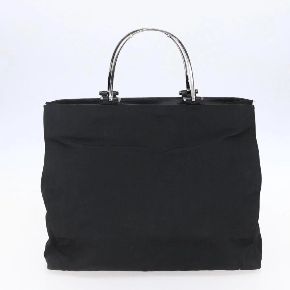 GUCCI GG Supreme Bamboo Shoulder Bag PVC Nylon 3 Set Beige Black Auth ka378 - Picture 16 of 16